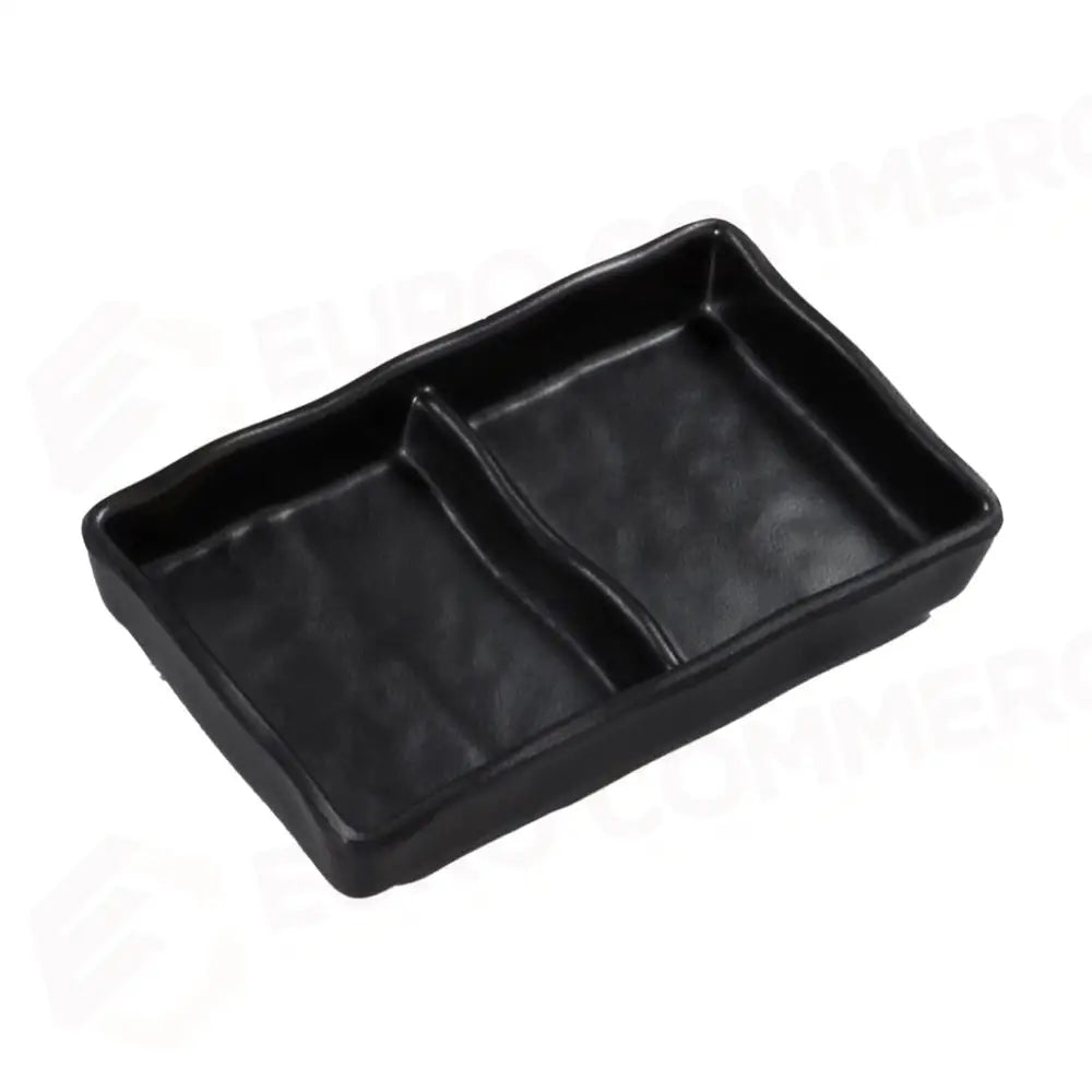PIATTO RETTANGOLARE DUE SCOMPARTI 13X8 CM NERO MELAMINA BLACK LJP6005 MEDRI - 13170037 - MEDRI