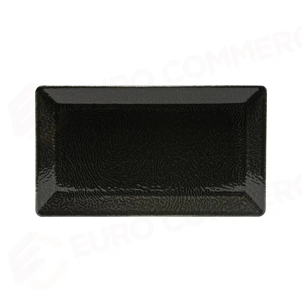 PIATTO RETTANGOLARE KIMI 29X17.5 CM SEGMENTI NERO SATURNIA - 6030838 - MEDRI
