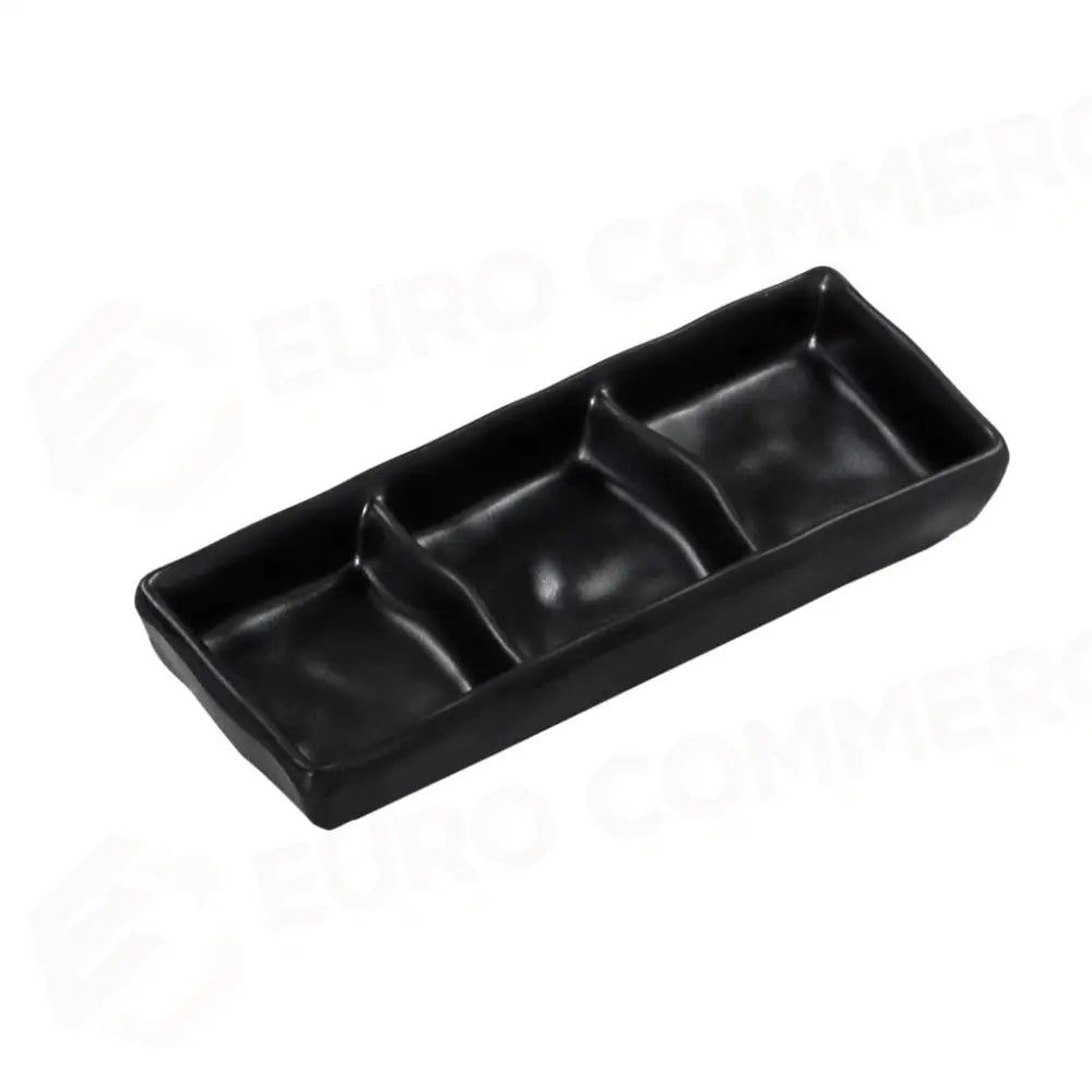 PIATTO RETTANGOLARE TRE SCOMPARTI 18X7 CM NERO MELAMINA BLACK WT638 MEDRI - 13170038 - MEDRI