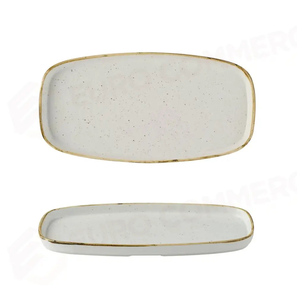 PIATTO RETTANGOLARE WALLED 30X15.4 CM STONECAST BARLEY WHITE SWHSWO291 CHURCHILL - 9782922 - MEDRI