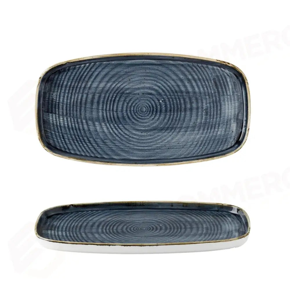 PIATTO RETTANGOLARE WALLED 30X15.4 CM STONECAST BLUEBERRY SBBSWO291 CHURCHILL - 9782871 - MEDRI