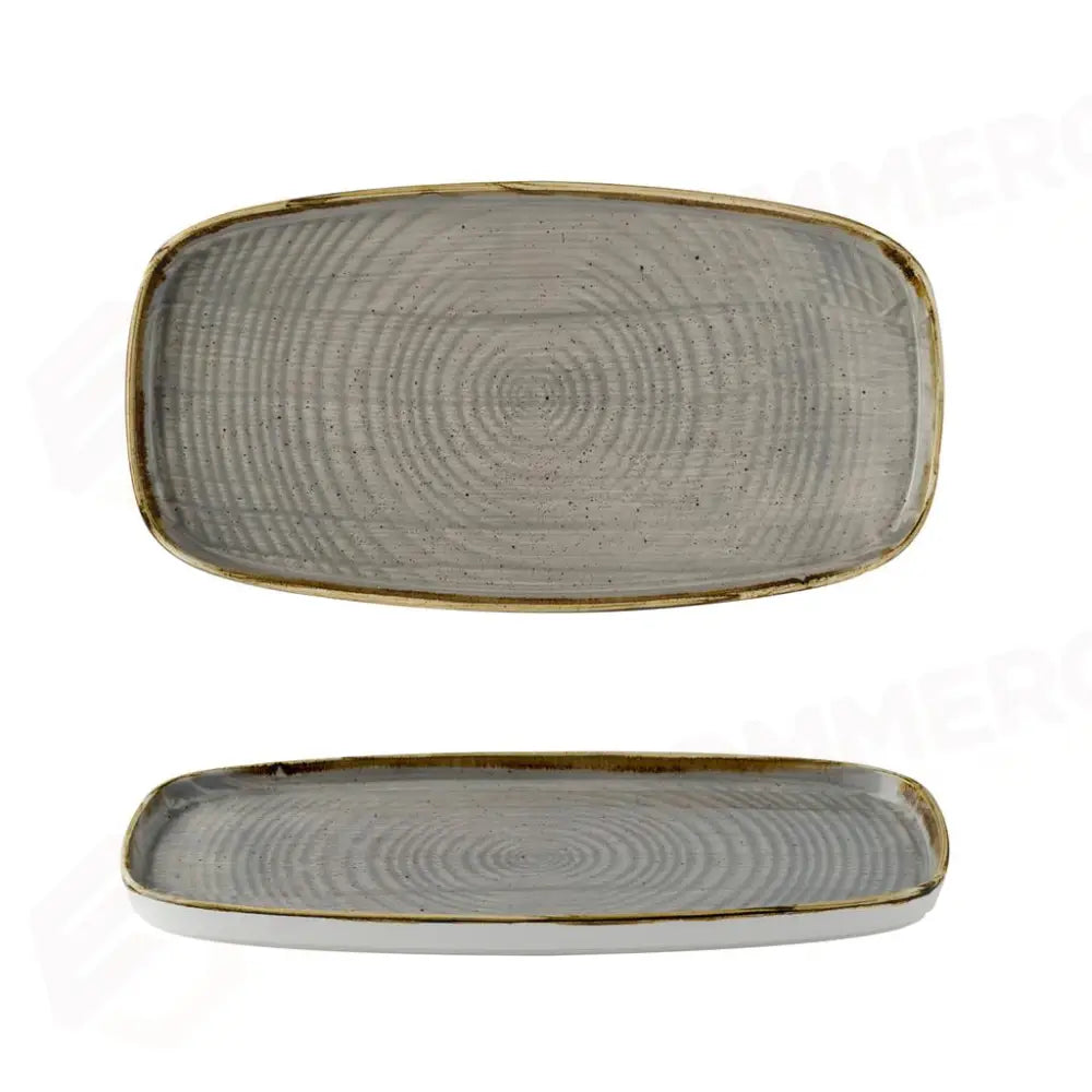 PIATTO RETTANGOLARE WALLED 30X15.4 CM STONECAST PEPPERCORN GREY SPGSWO291 CHURCHILL - 9782923 - MEDRI