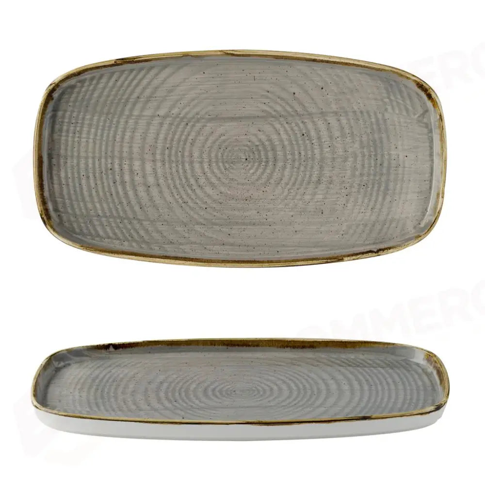 PIATTO RETTANGOLARE WALLED 35.5X19 CM STONECAST PEPPERCORN GREY SPGSWO341 CHURCHILL - 9782870 - MEDRI
