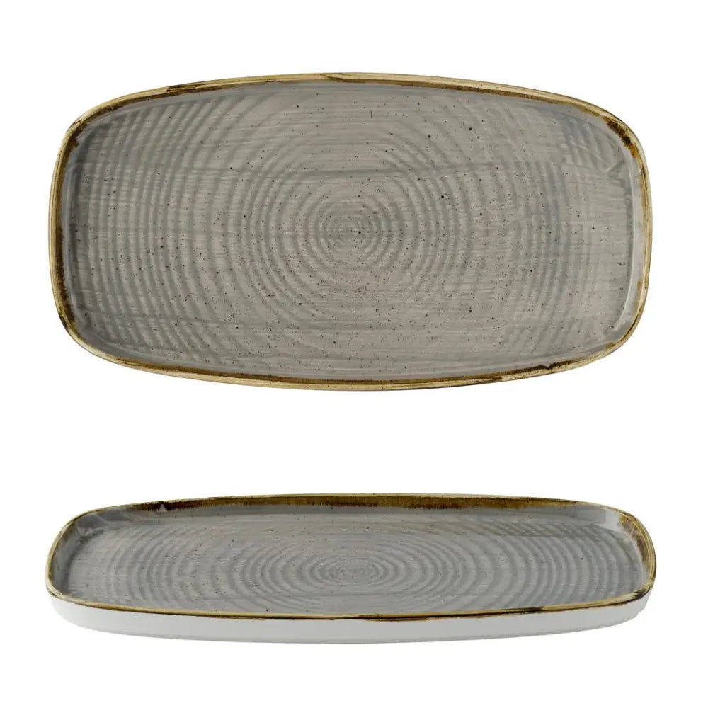 PIATTO RETTANGOLARE WALLED 35.5X19 CM STONECAST PEPPERCORN GREY SPGSWO341 CHURCHILL - 9782870 - MEDRI