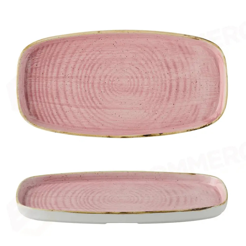 PIATTO RETTANGOLARE WALLED 35.5X19 CM STONECAST PETAL PINK SPPSWO341 CHURCHILL - 9782925 - MEDRI