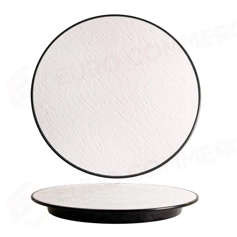 PIATTO TONDO 30 CM MELAMINA WOODY WHITE/BLACK YML-7063-12 MEDRI - 13170207 - MEDRI