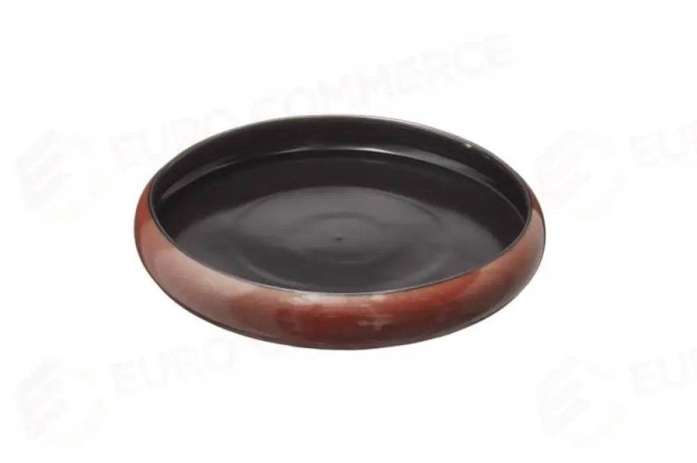 PIATTO TONDO IN PORCELLANA MARRONE/NERO - CM Ø21,5X3,5H - U0011 - LEONE - PORCELLANA