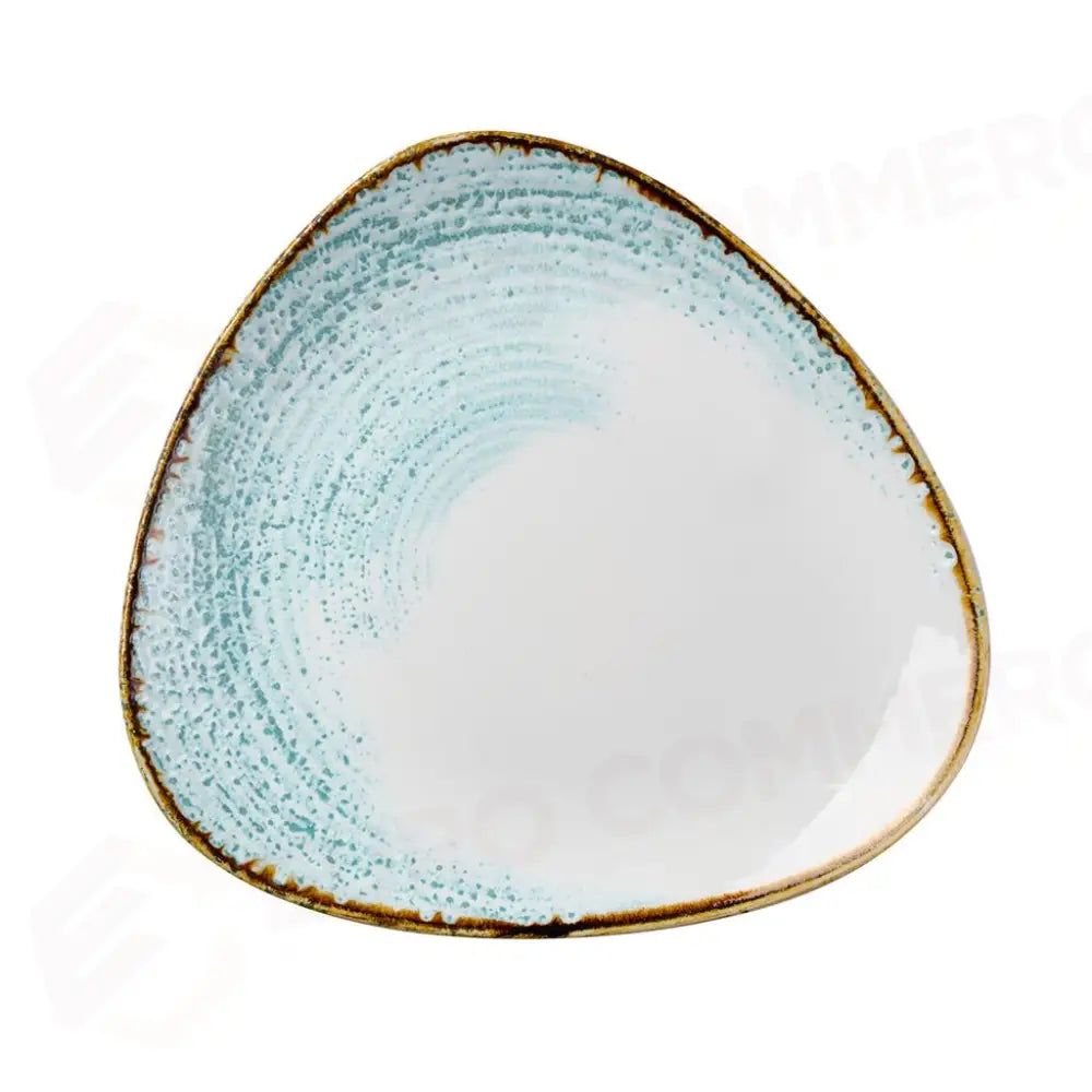 PIATTO TRIANGOLARE 26.5 CM STUDIO PRINTS HOMESPUN ACCENTS AQUAMARINE HAAMTR101 CHURCHILL - 9782887 - MEDRI