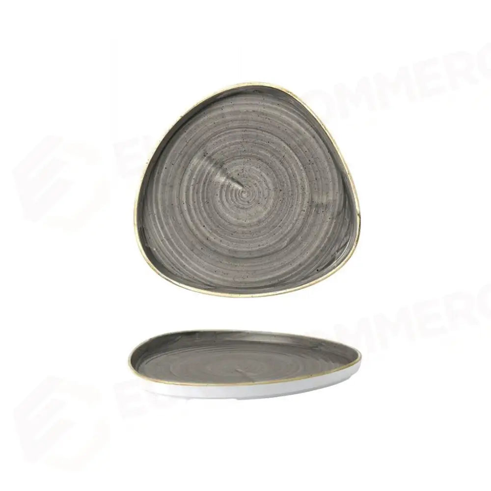 PIATTO TRIANGOLARE WALLED 20 CM STONECAST PEPPERCORN GREY SPGSWT211 CHURCHILL - 9782045 - MEDRI