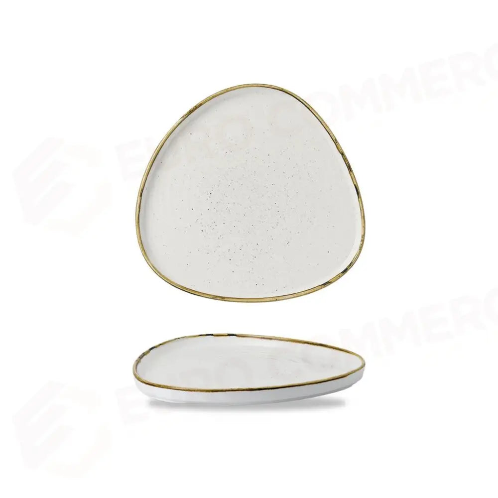 PIATTO TRIANGOLARE WALLED 26 CM STONECAST BARLEY WHITE SWHSWT271 CHURCHILL - 9782000 - MEDRI