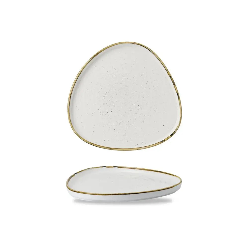 PIATTO TRIANGOLARE WALLED 26 CM STONECAST BARLEY WHITE SWHSWT271 CHURCHILL - 9782000 - MEDRI