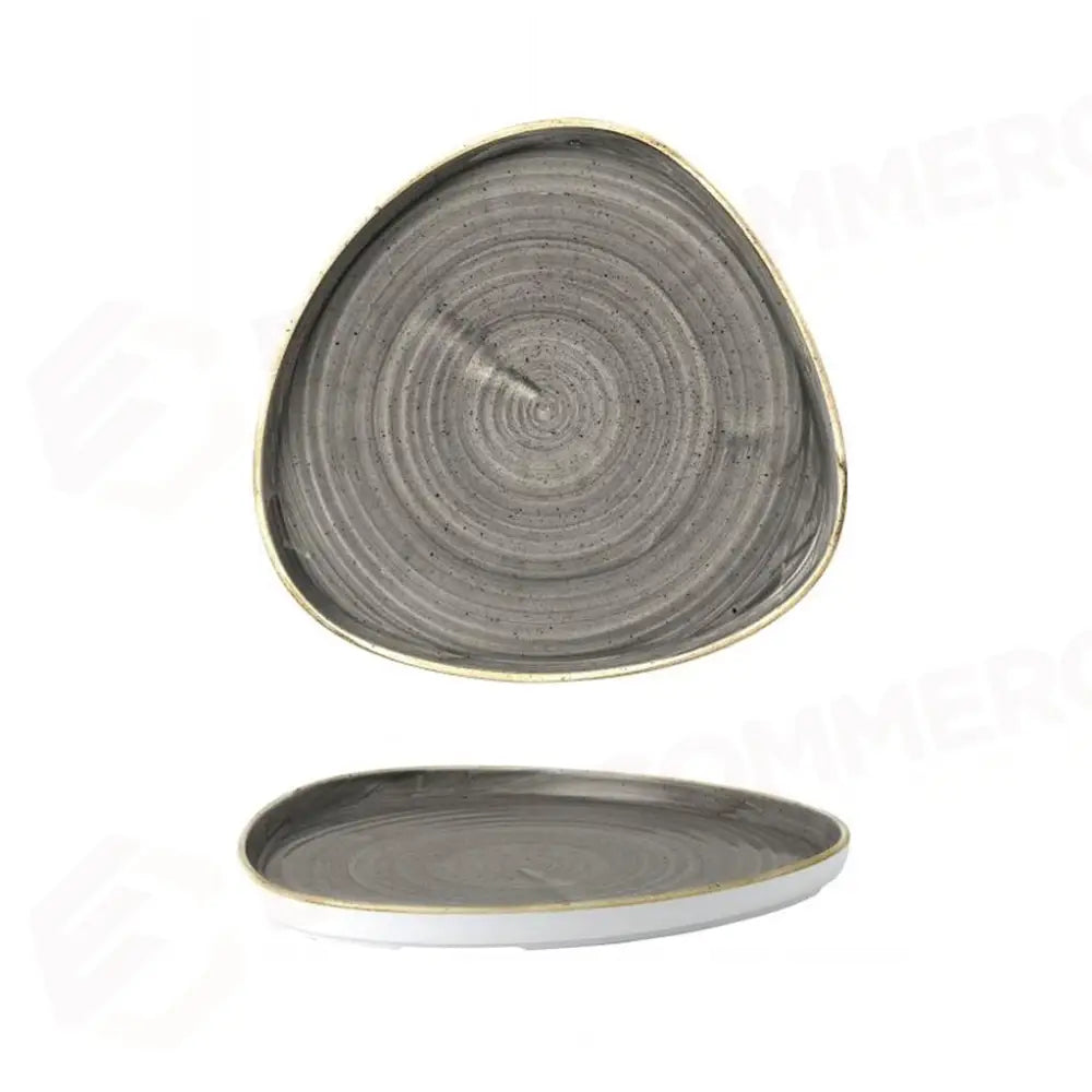 PIATTO TRIANGOLARE WALLED 26 CM STONECAST PEPPERCORN GREY SPGSWT271 CHURCHILL - 9782086 - MEDRI