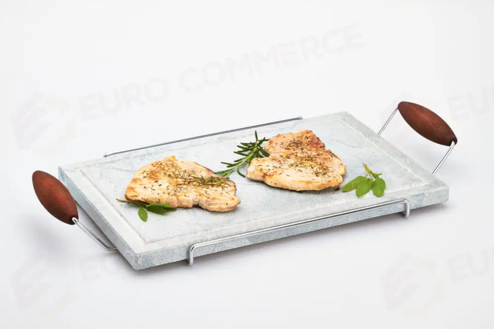 PIETRA OLLARE RETTANGOLARE CON SUPPORTO INOX 40X25 CM 99004 BISETTI - 0400117 - MEDRI