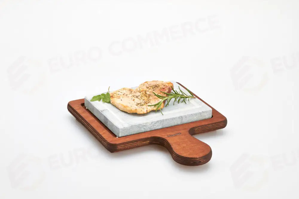 PIETRA OLLARE RETTANGOLARE CON SUPPORTO LEGNO 16X20 CM 99013 BISETTI - 0400113 - MEDRI