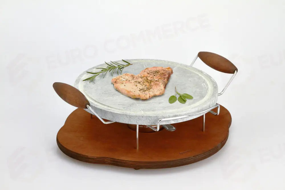 PIETRA OLLARE TONDA CON SUPPORTO E FORNELLO 30 CM 99021 BISETTI - 0400116 - MEDRI