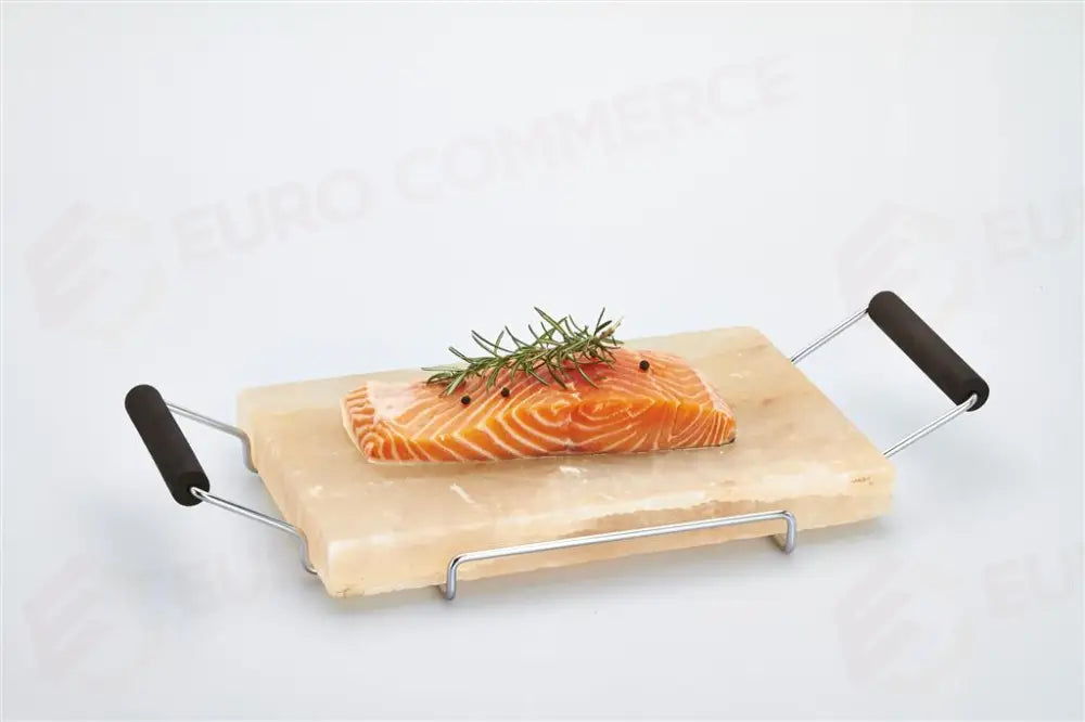 PIETRA SALE ROSA RETTANGOLARE CON SUPPORTO INOX 30X20 CM 99304 BISETTI - 0400127 - MEDRI