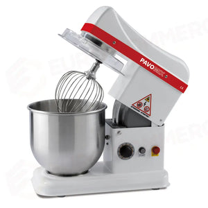 PLANETARIA DA BANCO FORMATO 6,5 LT - DIM. 230X410X420 MM - FRUSTA GANCIO E SPATOLA INCLUSI - PAVOMIX - PAVONI ITALIA
