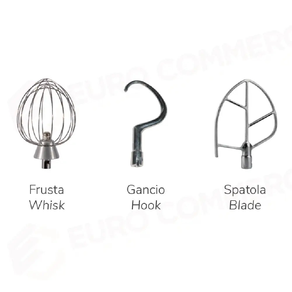 PLANETARIA DA BANCO FORMATO 6,5 LT - DIM. 230X410X420 MM - FRUSTA GANCIO E SPATOLA INCLUSI - PAVOMIX - PAVONI ITALIA