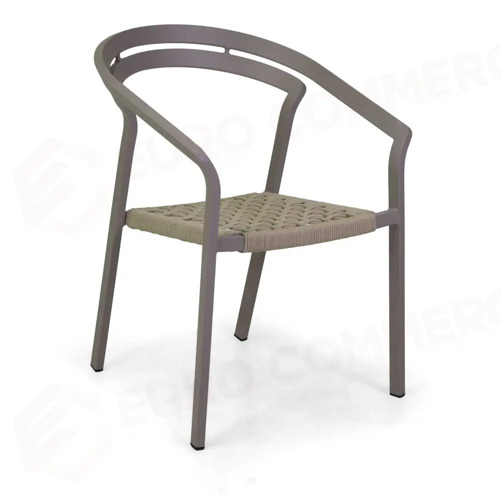 POLTRONA ALLUMINIO ALEDO TORTORA C/CORDA BEIGE CM57X58,5H85 - 6471210000 - VACCHETTI