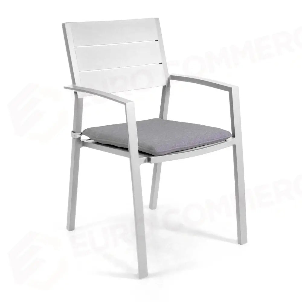 POLTRONA ALLUMINIO SALOMON BIANCO C/CUSCINO CM55X60H89 - 6472410000 - VACCHETTI