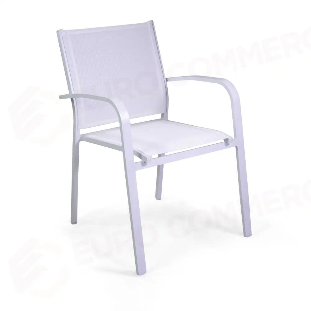 POLTRONA ALLUMINIO SULLIVAN BIANCA CON TEXTILENE BIANCO CM61X56H43/60/84 - 6467470000 - VACCHETTI