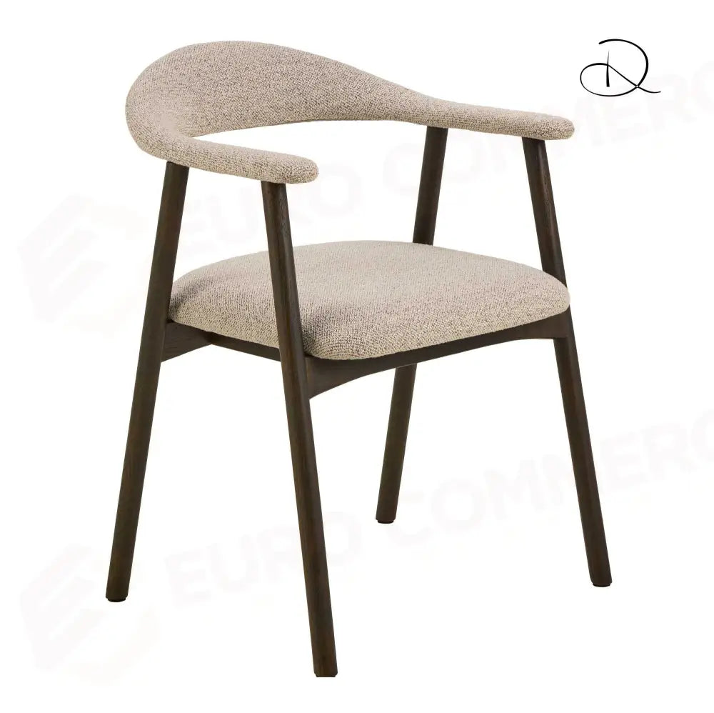 POLTRONA ARYA TESSUTO SABBIA STRUTTURA LEGNO ROVERE SCURO CM56X54H47/75,5 - 2812640000 - VACCHETTI