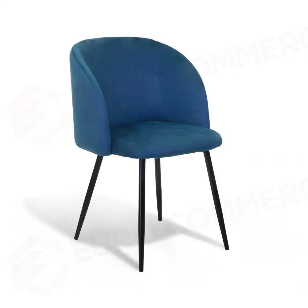 POLTRONA VELLUTO RUBY BLU STRUTTURA NERO CM56,5X54H46/81 - 2811700000 - VACCHETTI