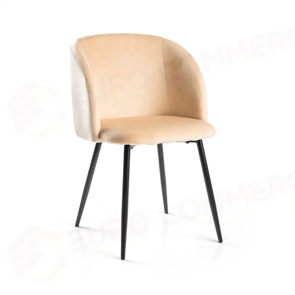 POLTRONA VELLUTO RUBY CREMA STRUTTURA NERO CM56,5X54H46/81 - 2811670000 - VACCHETTI