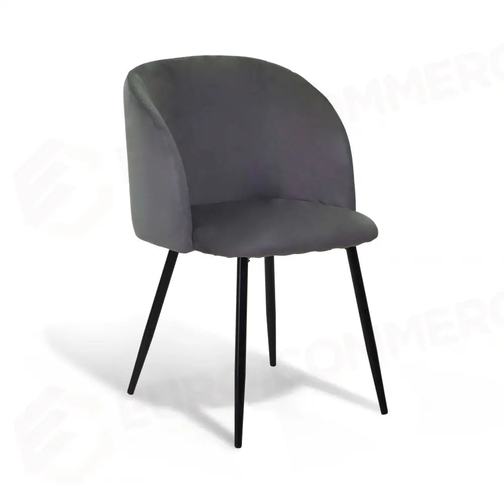 POLTRONA VELLUTO RUBY GRIGIO STRUTTURA NERO CM56,5X54H46/81 - 2811660000 - VACCHETTI