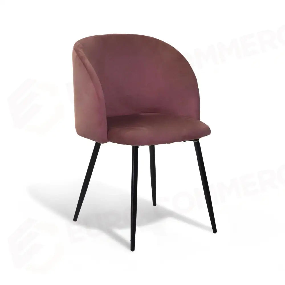 POLTRONA VELLUTO RUBY ROSA ANTICO STRUTTURA NERO CM56,5X54H46/81 - 2811680000 - VACCHETTI