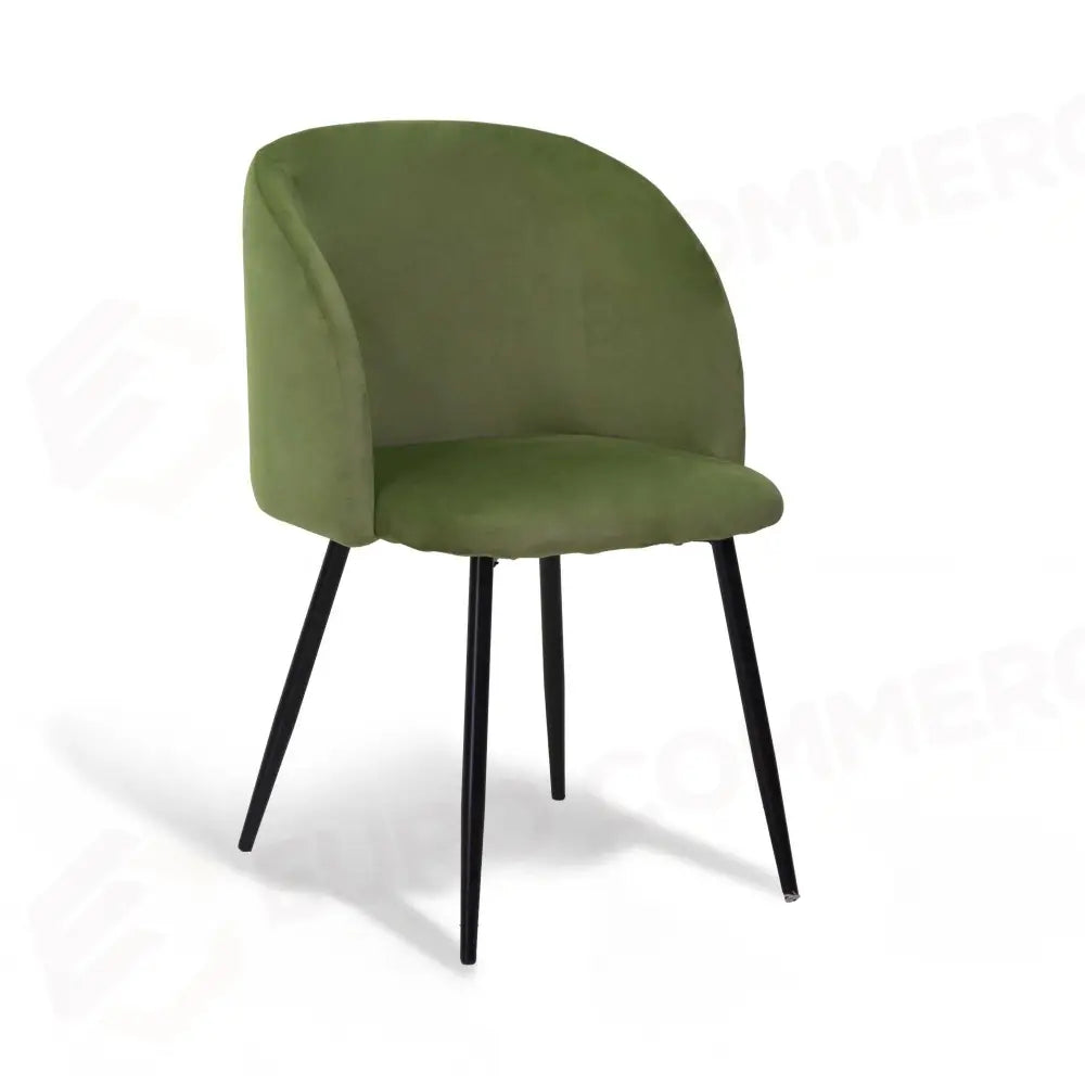POLTRONA VELLUTO RUBY VERDE STRUTTURA NERO CM56,5X54H46/81 - 2811690000 - VACCHETTI