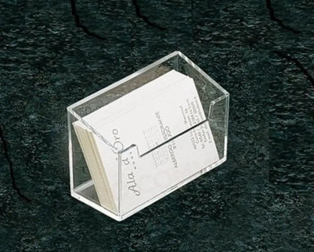 PORTA BIGLIETTI DA VISITA TRASPARENTE - 6,5X10X4,5 CM - T5223 - LEONE - ESPOSITORI PLEXIGLASS