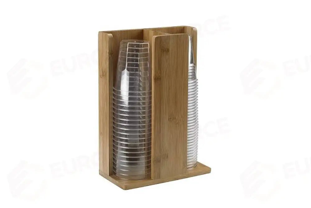 PORTABICCHIERI IN BAMBOO BIANCO - 21X11X30 CM - S0105.Y - LEONE - ESPOSITORI BUFFET IN BAMBOO