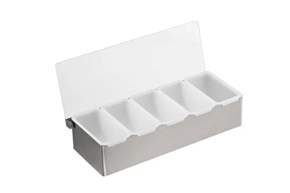 PORTACONDIMENTI BAR ACCIAIO ACCIAIO - 6 SCOMP. 46X15X10 CM - T5058 - LEONE - ACCESSORI BAR