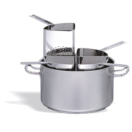 CASSERUOLA IN ACCIAIO INOX COMPLETA DI 4 COLAPASTA Ø40CM - 105-040 - KAREL