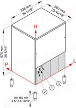 PRODUTTORE DI GHIACCIO CON CONTENITORE INCORPORATO - SISTEMA A EVAPORATORE VERTICALE - VB250 HC - BREMA