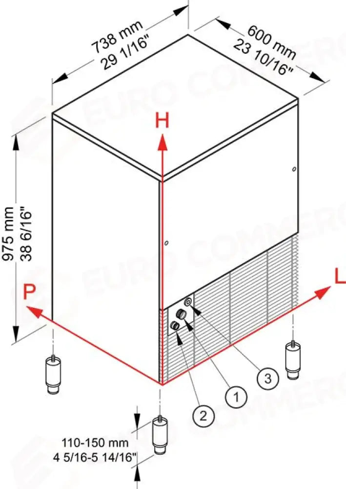 PRODUTTORE DI GHIACCIO CON CONTENITORE INCORPORATO - SISTEMA A EVAPORATORE VERTICALE - VB250 HC - BREMA