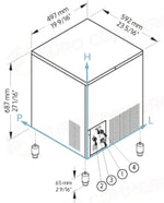 PRODUTTORE DI GHIACCIO CON CONTENITORE INCORPORATO - SISTEMA A SPRUZZO - ECP 46 CUBETTO PIENO QUADRATO NG - BREMA