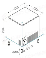 PRODUTTORE DI GHIACCIO CON CONTENITORE INCORPORATO - SISTEMA A SPRUZZO - ECP 80 CUBETTO PIENO QUADRATO NG - BREMA