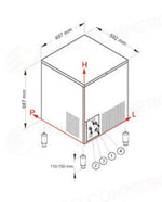 PRODUTTORE DI GHIACCIO CON CONTENITORE INCORPORATO - SISTEMA A SPRUZZO - SL70 FROZEN QUBE R290 - BREMA