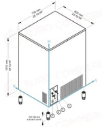 PRODUTTORE DI GHIACCIO CON CONTENITORE INCORPORATO - SISTEMA A SPRUZZO - ECP 100 CUBETTO PIENO QUADRATO NG - BREMA