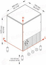 PRODUTTORE DI GHIACCIO CON CONTENITORE INCORPORATO - SISTEMA A SPRUZZO - CB1265 HC B-QUBE - BREMA