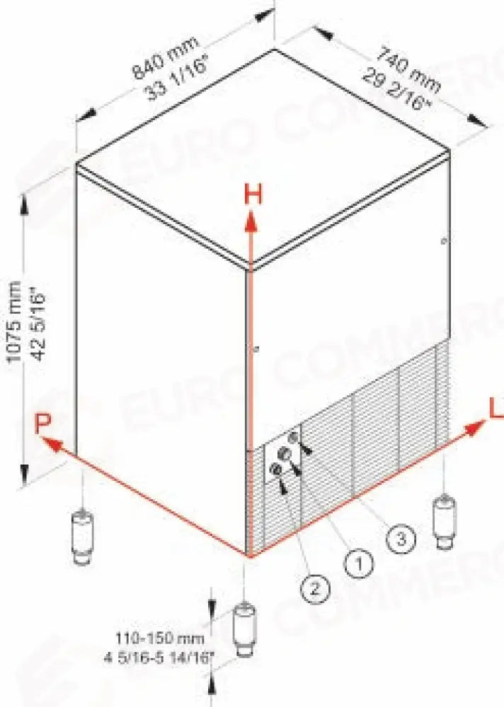 PRODUTTORE DI GHIACCIO CON CONTENITORE INCORPORATO - SISTEMA A SPRUZZO - CB1265 HC B-QUBE - BREMA
