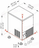 PRODUTTORE DI GHIACCIO CON CONTENITORE INCORPORATO - SISTEMA A SPRUZZO - CB246 - BREMA