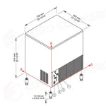 PRODUTTORE DI GHIACCIO CON CONTENITORE INCORPORATO - SISTEMA A SPRUZZO - CB840 HC - BREMA