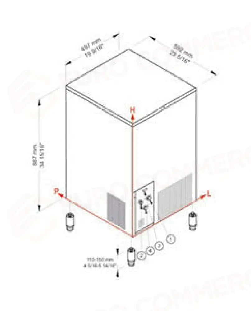 PRODUTTORE DI GHIACCIO CON CONTENITORE INCORPORATO - SISTEMA A SPRUZZO - SL110 FROZEN QUBE R290 - BREMA