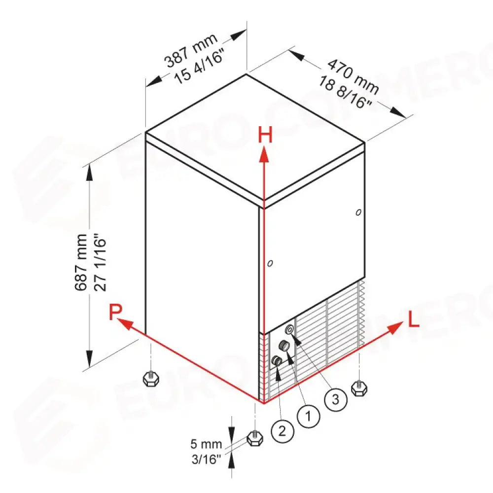 PRODUTTORE DI GHIACCIO CON CONTENITORE INCORPORATO - SISTEMA A SPRUZZO - CB249 HC B-QUBE - BREMA