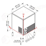 PRODUTTORE DI GHIACCIO CON CONTENITORE INCORPORATO - SISTEMA A SPRUZZO - CB416 HC B-QUBE - BREMA