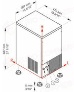 PRODUTTORE DI GHIACCIO CON CONTENITORE INCORPORATO - SISTEMA A SPRUZZO - CB249 - BREMA