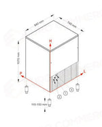 PRODUTTORE DI GHIACCIO CON CONTENITORE INCORPORATO - SISTEMA A SPRUZZO - SL350 FROZEN QUBE R290 - BREMA